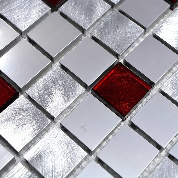 Mosaikfliese Quadrat ALF O301F - 30 x 30 cm, Silber, Matt - Detailaufnahme