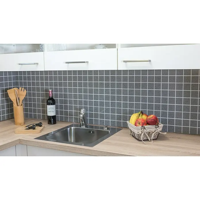 Mosaikfliese Quadrat Artifical XCM ASM43 - 30,5 x 30,5 cm, Grau, Glänzend - Stimmungsaufnahme