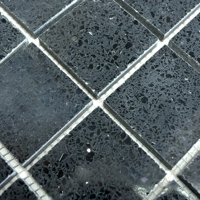 Mosaikfliese Quadrat Artifical XCM ASM42 - 30,5 x 30,5 cm, Schwarz - Detailaufnahme
