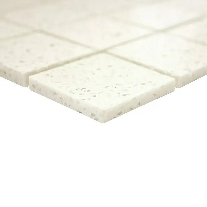 Mosaikfliese Quadrat Artifical XCM ASM41 - 30,5 x 30,5 cm, Weiß, Glänzend - Detailaufnahme