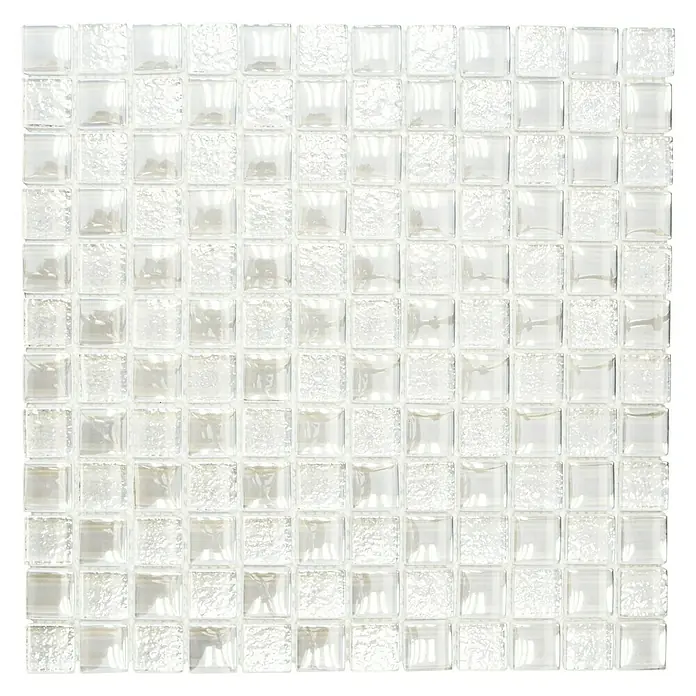 Mosaikfliese Crystal Mix XCM 8LU90 - 29,8 x 29,8 cm, Weiß, Glänzend - Ansicht von oben