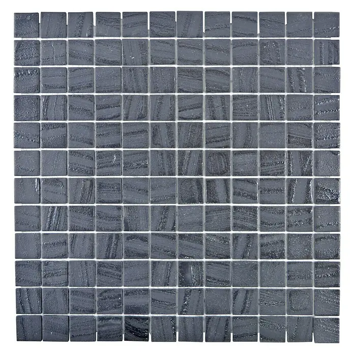 Mosaikfliese Quadrat Eco Uni TINA 03 - 31,5 x 31,5 cm, Schwarz/Anthrazit, Matt - Ansicht von oben