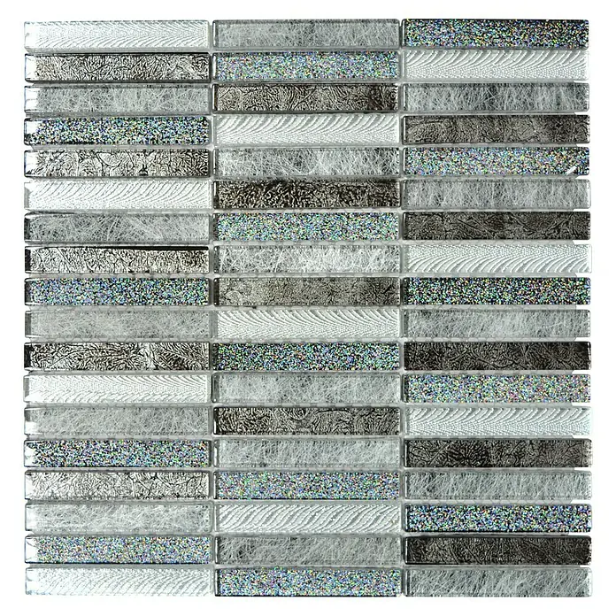 Mosaikfliese Stäbchen Crystal Day XCM ST DS - 29,8 x 30,4 cm, Glänzend - Ansicht von oben