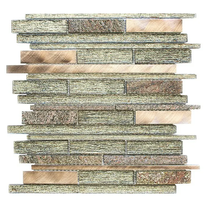 Mosaikfliese Verbund Crystal XAM GV74 - 29,8 x 31 cm, Beige/Braun, Glänzend - Ansicht von oben