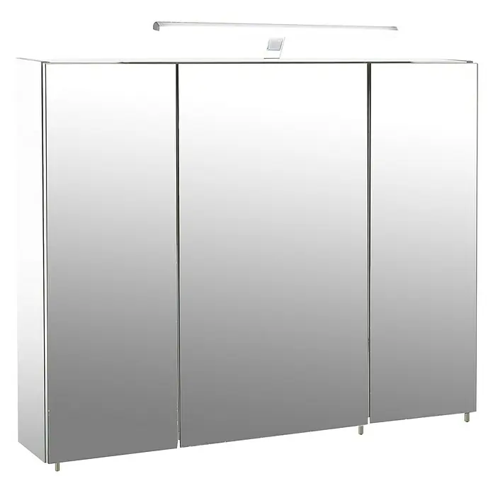 Schildmeyer LED-Spiegelschrank Grace - B x H: 90 x 75 cm, Mit Beleuchtung, MDF, Weiß - Linke Seitenansicht