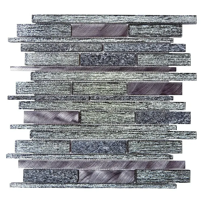 Mosaikfliese Verbund Crystal Mix XAM GV84 - 29,8 x 31 cm, Schwarz, Glänzend - Ansicht von oben