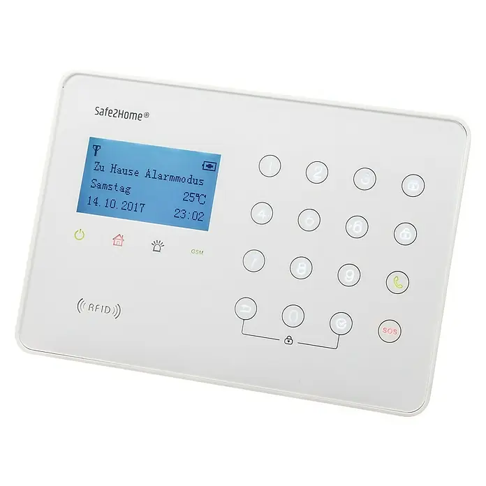 Safe2Home Alarmanlagen-Set SP110 Basis - Ohne Außensirene, L x B x H: 195 x 136 x 31 mm - Rechte Seitenansicht