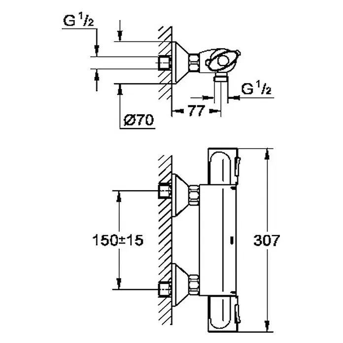 Grohe Grifo termostático de ducha Trend - Cromo, Brillante