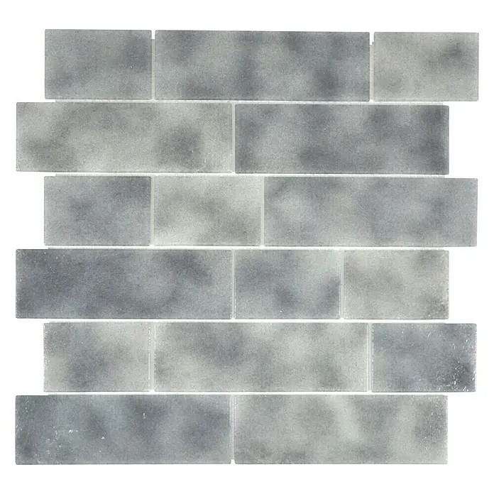 Mosaikfliese Mauerverbund LOFT 59LF - 30 x 30 cm, Grau, Glänzend - Ansicht von oben
