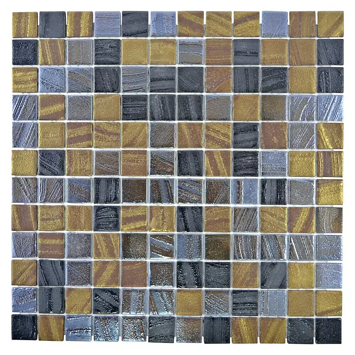 Mosaikfliese Quadrat Eco Mix TINA 357 - 31,5 x 31,5 cm, Schwarz/Anthrazit, Matt - Ansicht von oben