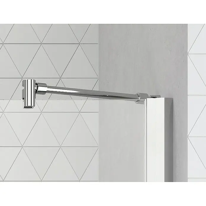 Camargue Vario Eckdusche S3+S16+S7+S18 - 150 x 90 x 195 cm, Silber, Stärke: 6 mm - Vorderansicht