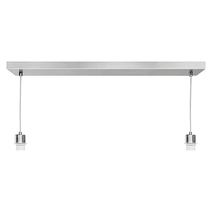 Home Sweet Home Pendelleuchte Beam 2s - L x H: 55 x 99 cm, Chrom matt, Anzahl Leuchtmittel: 2 Stk. - Vorderansicht