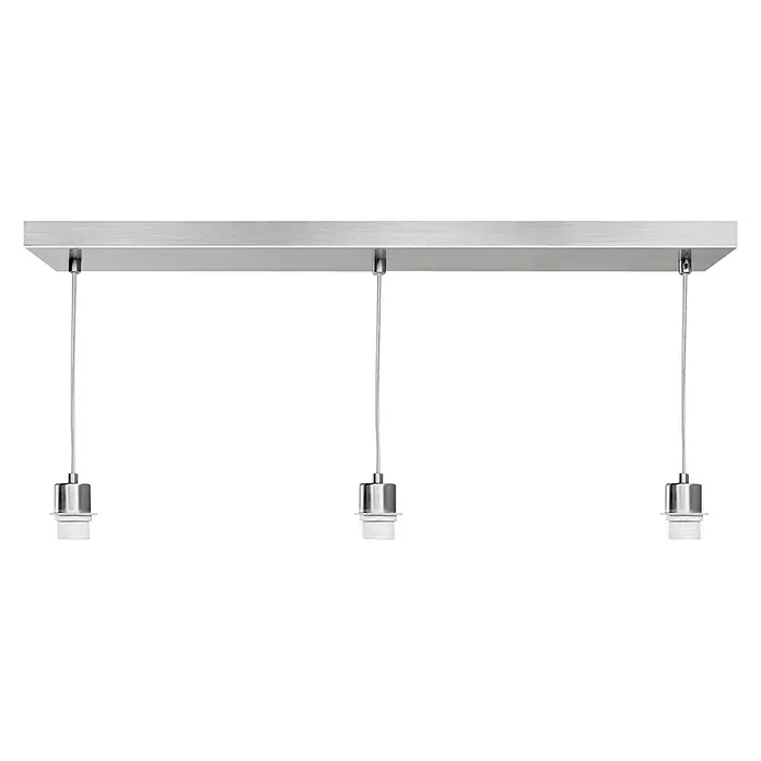 Home Sweet Home Pendelleuchte Beam 3s - L x H: 65 x 99 cm, Chrom matt, Anzahl Leuchtmittel: 3 Stk. - Vorderansicht