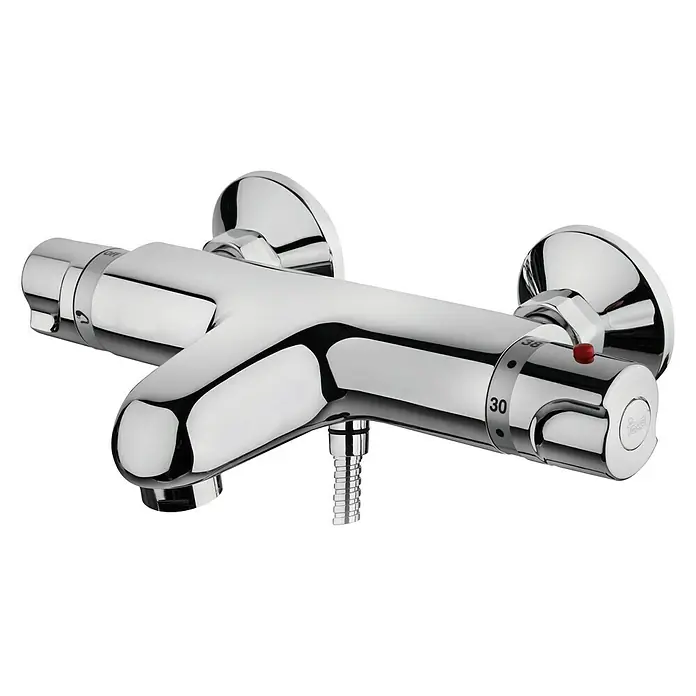 Teka Inca Pro Grifo termostático de bañera - Cromo, Brillante, Bloqueo de seguridad a 38 °C