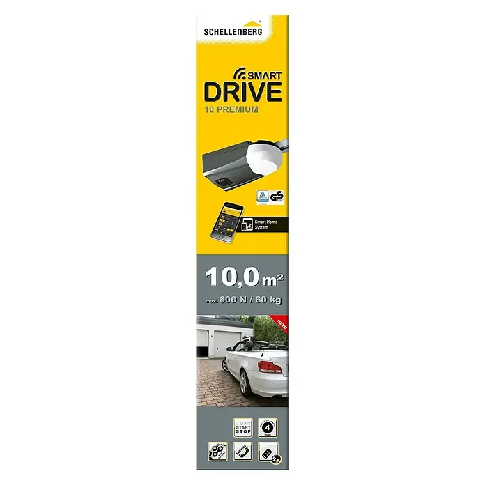 Schellenberg Smart Home Garagentorantrieb Smart Drive 10 Premium - Torfläche: Max. 10 m², Zugkraft: Max. 600 N - Vorderansicht