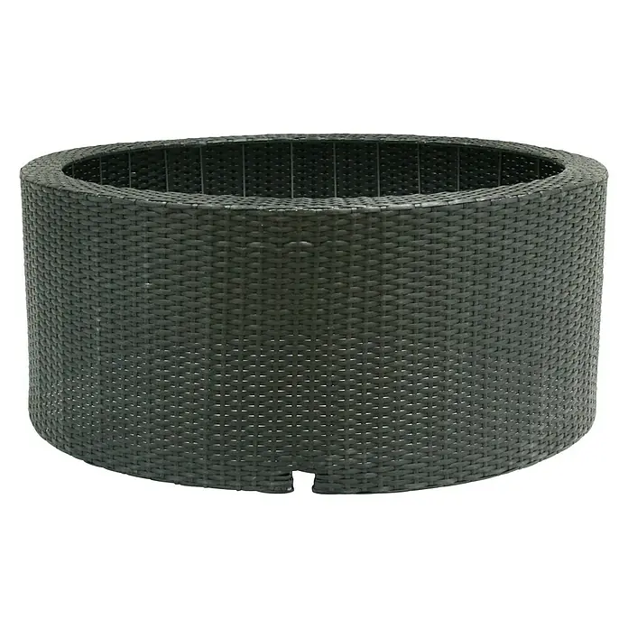 Ubbink AcquaArte Hochteich-Verkleidung Decowall Wicker II - Ø x H: 90 x 37,5 cm, Polyrattan, Schwarz - Vorderansicht