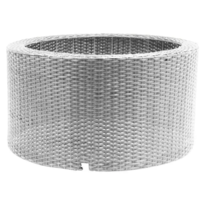 Ubbink AcquaArte Hochteich-Verkleidung Decowall Wicker VII - Ø x H: 68 x 38,5 cm, Polyrattan, Grau - Vorderansicht