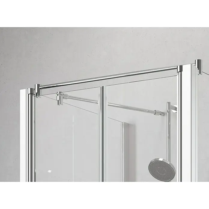Camargue Vario Duschkabine S32 + 2xS38 + 2xS39 + S30 - 80 x 100 x 195 cm, Beschichtet, Stärke: 6 mm, Silber - Vorderansicht