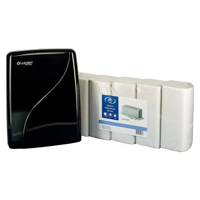 Repac Handtuchspender Starter-Set - Schwarz, Kunststoff - Vorderansicht