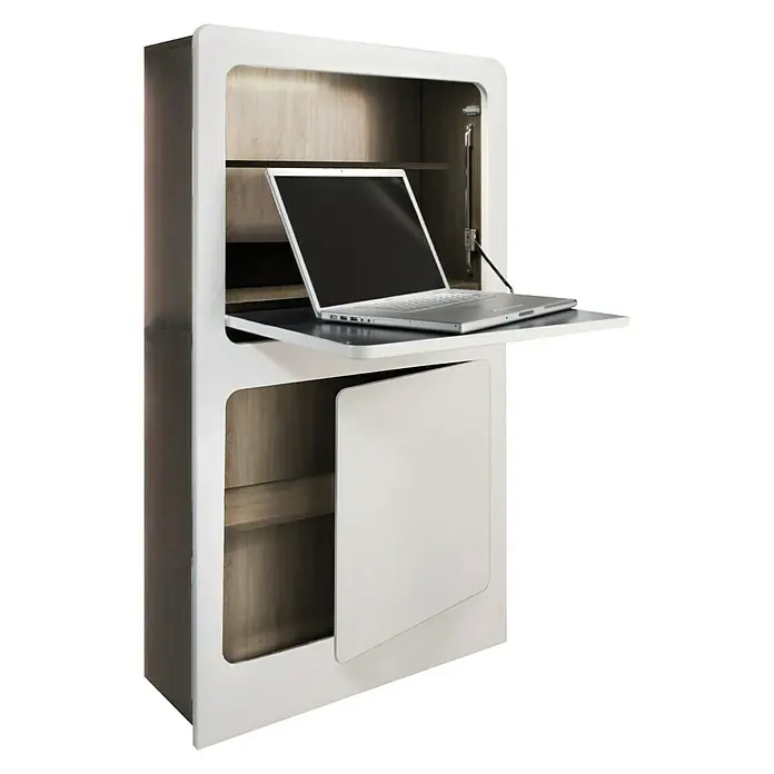 Phönix Wandschreibtisch Milano - L x B x H: 20 x 81 x 128,5 cm, Natur/Weiß - Linke Seitenansicht