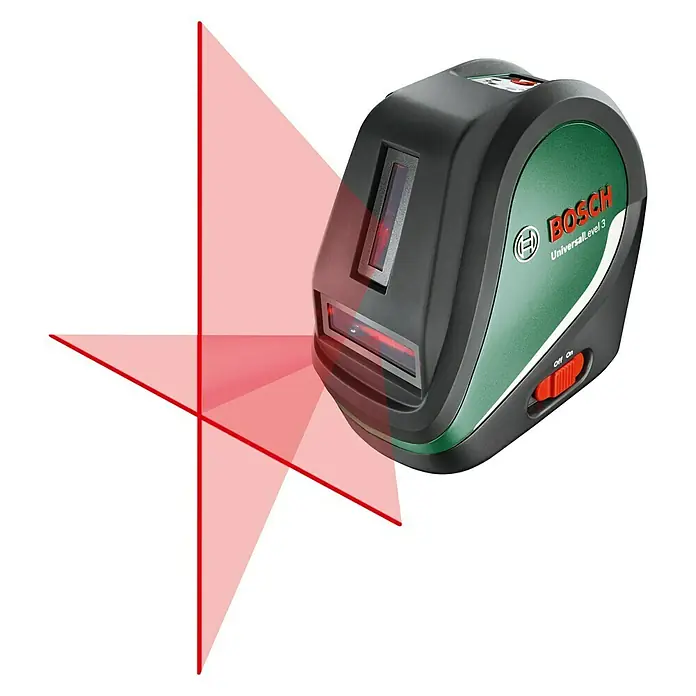 Bosch Kreuzlinienlaser Universal Level 3 - Max. Arbeitsbereich: 10 m, Mit Stativ - Linke Seitenansicht
