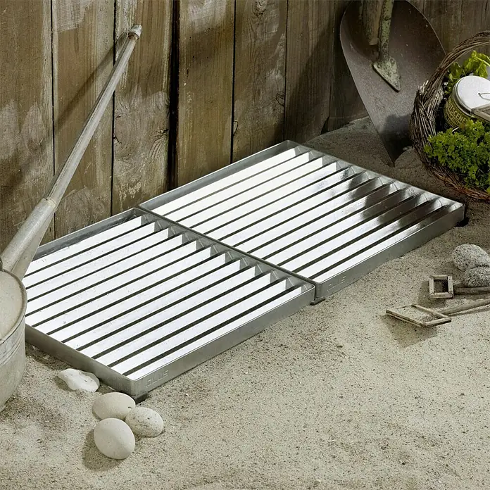 Plus Fußabtreter Cubic - 40 x 80 x 3,5 cm, Silber - Stimmungsaufnahme