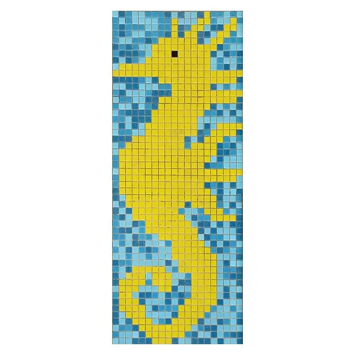 Mosaikfliese Seehorse GM K33P - 110 x 43 cm, Blau/Gelb, Glänzend - Stimmungsaufnahme