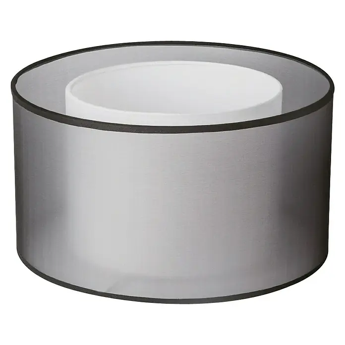 Home Sweet Home Lampenschirm Double - 30 cm, Schwarz, Weiß, Baumwolle, Oval - Vorderansicht