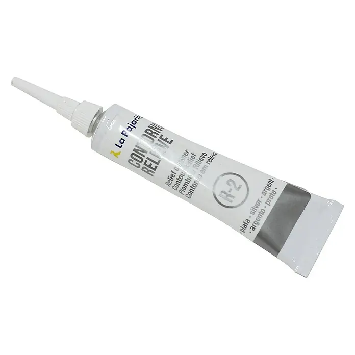 La Pajarita Pintura Contorno relieve - Plateado, 20 ml