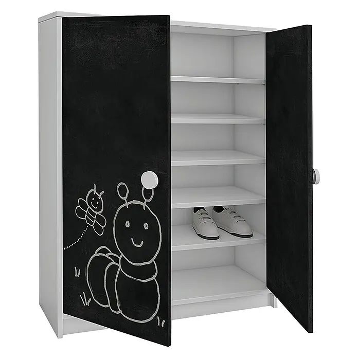 Zapatero con puertas de pizarra - L x An x Al: 25 x 72 x 90 cm