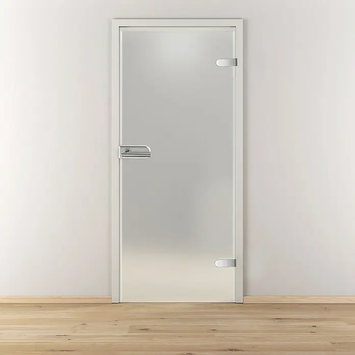 Diamond Doors Glasdrehtür Luminato - 834 x 1.972 mm, DIN Rechts, Einscheibensicherheitsglas (ESG), Bandbohrung/Bänder: Studio 2-teilig - Stimmungsaufnahme