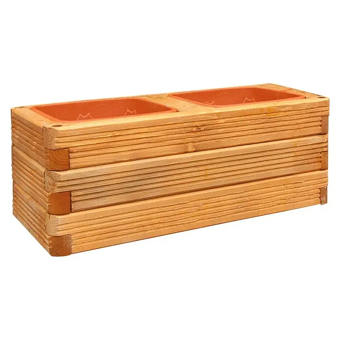 Pflanzkasten - Außenmaß (L x B x H): 34,5 x 68 x 26 cm, Holz, Honig