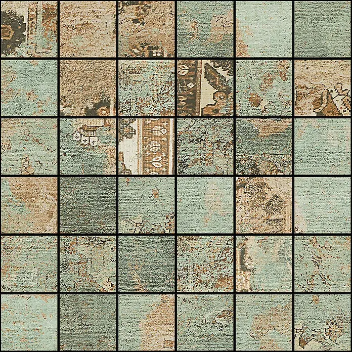 Mosaikfliese Bagdad - 29,75 x 29,75 cm, Braun/Grün/Beige, Matt