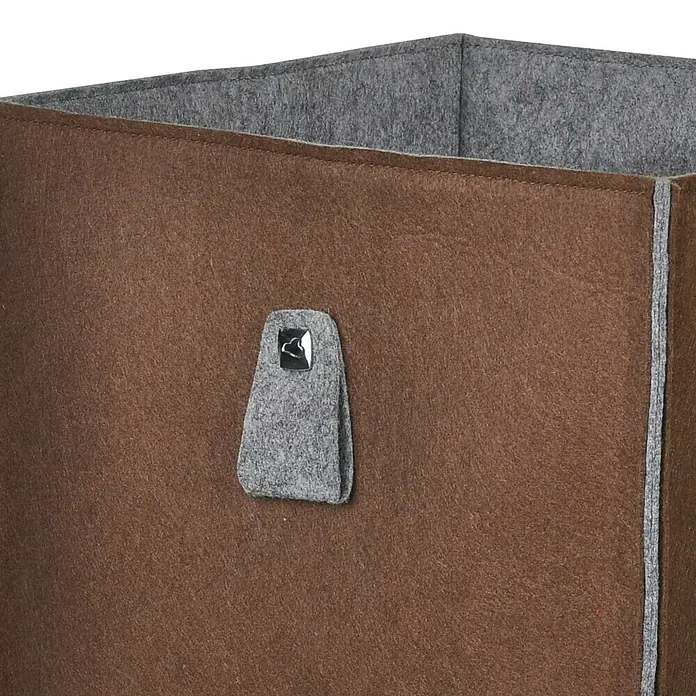 Phönix Atlanta Aufbewahrungsbox - L x B x H: 34 x 34 x 34 cm, Filz, Mocca/Grau - Detailaufnahme