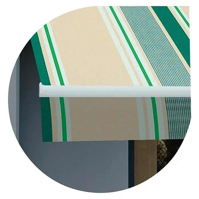 SmartSun Lona para toldo Acrílica - Beige/Verde, Ancho: 4 m, Caída: 2,5 m