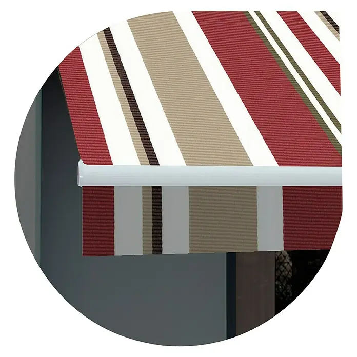 SmartSun Lona para toldo Poliéster - Beige/Burdeos, Ancho: 3 m, Caída: 2 m