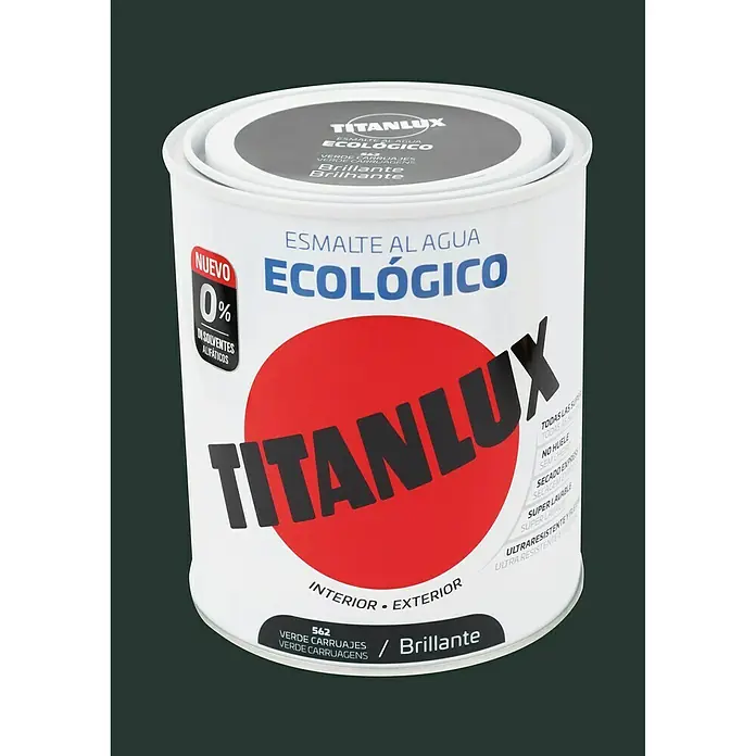 Titanlux Esmalte de color Eco - Verde carruajes, 750 ml, Brillante