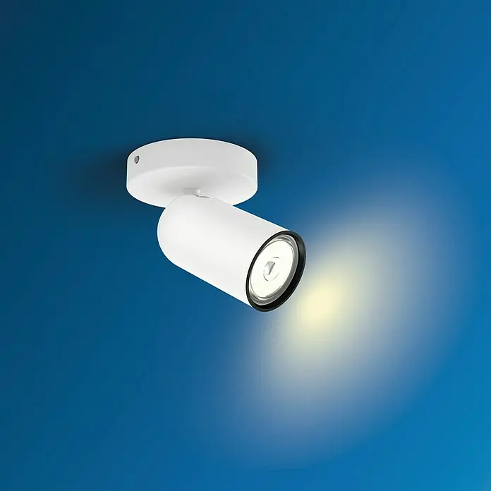 Philips Foco de una luz Pongee - 10 W, L x An x Al: 8,2 x 13,8 x 10 cm, Blanco, GU10