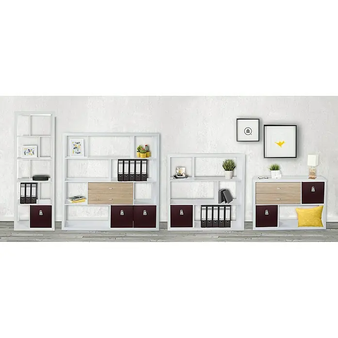 Phönix Fortuna Regal - L x B x H: 35 x 114,3 x 78,5 cm, Weiß