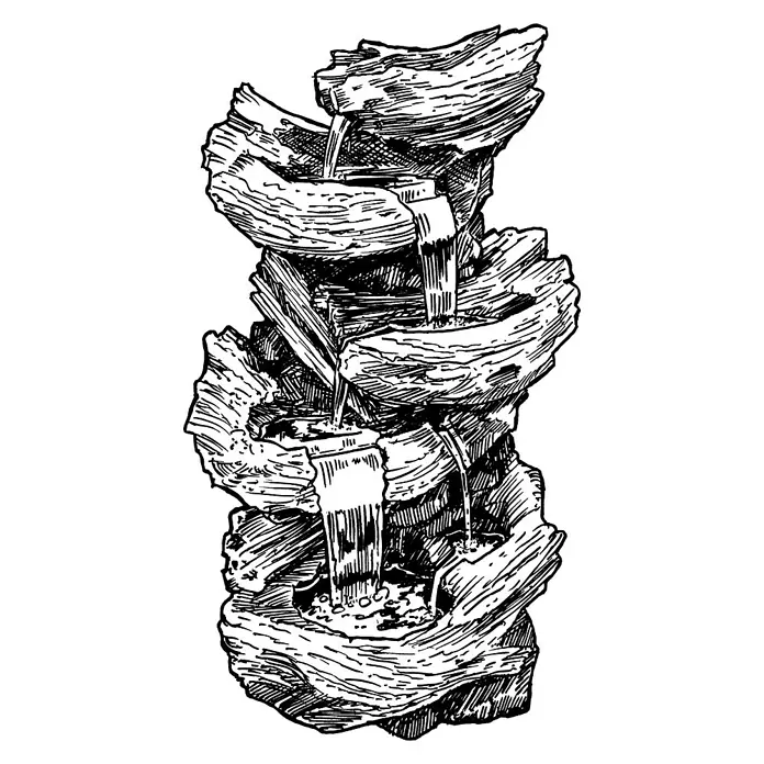 Ubbink AcquaArte Standbrunnen Sedona - 77 x 55 x 134 cm - Vorderansicht