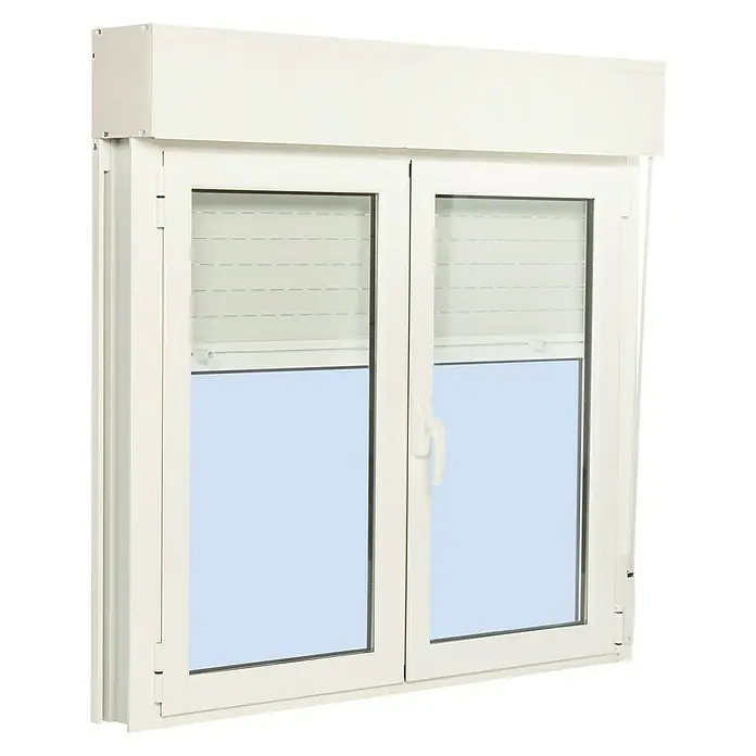 Solid Elements Ventana de aluminio Practicable Oscilobatiente - 120 x 115 cm, Derecha, Blanco, Con persiana