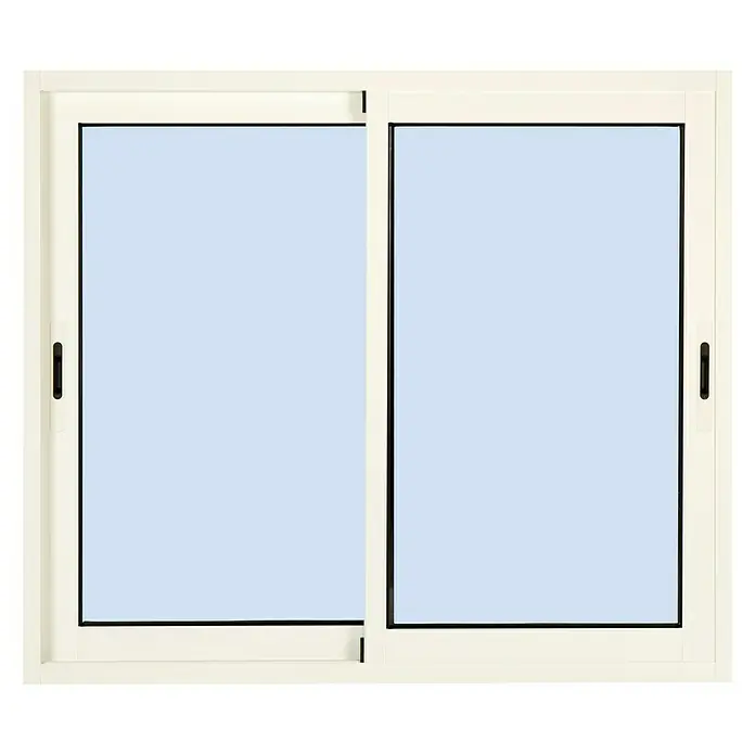 Solid Elements Ventana corredera de aluminio - 80 x 80 cm, Blanco, Sin persiana