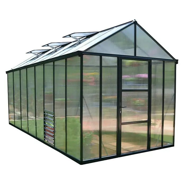 Palram – Canopia Gewächshaus Glory 8x16 - 4,83 x 2,44 x 2,68 m, Glasstärke: 10 mm, Polycarbonat