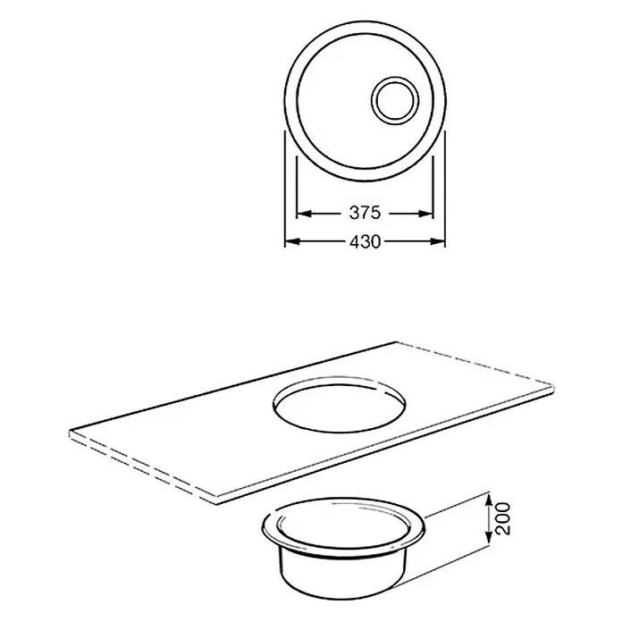Smeg Fregadero encastrable BST103P - 43 x 43 cm, Acero inoxidable, Cromo