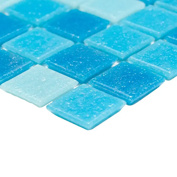 Mosaikfliese Quadrat Mix GM A 321 - 32,7 x 30,5 cm, Blau, Matt - Detailaufnahme