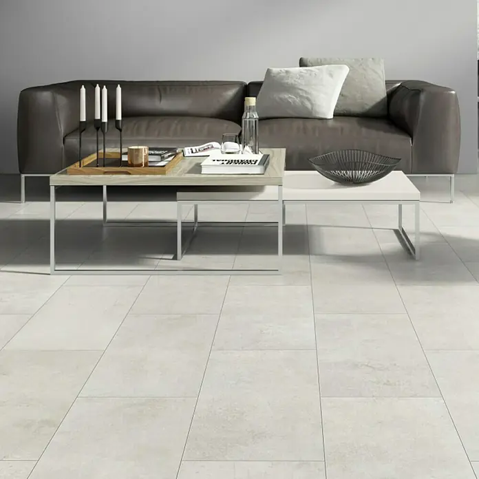 Laminat Sand Beige - 605 x 282 x 8 mm, Fliesenoptik - Stimmungsaufnahme