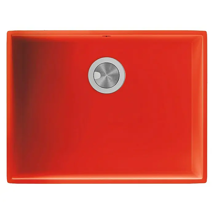 Atron Fregadero encastrable Ocean - 43,6 x 54,6 cm, Acrílico, Rojo, Brillante