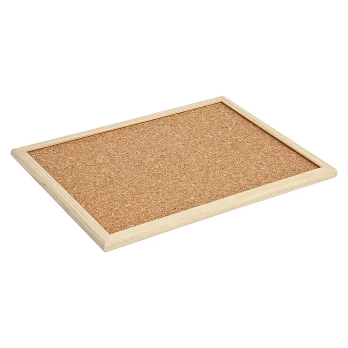Corcho para notas con marco - Marrón, aspecto de madera, 40 x 30 cm