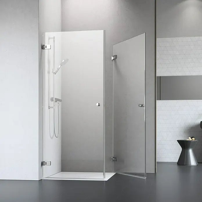 Camargue Air Eckdusche C24+C22 - 97,5 x 77,5 x 200 cm, Stärke: 8 mm, Silber - Stimmungsaufnahme