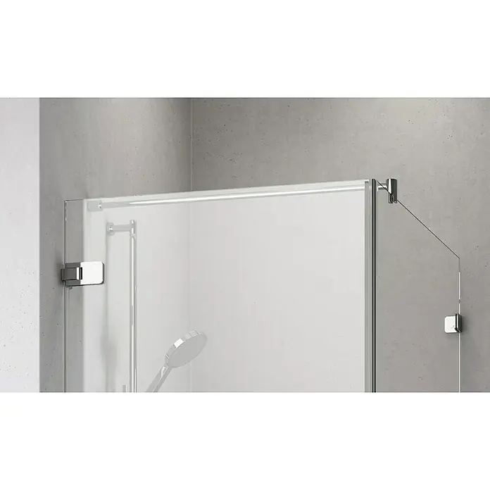 Camargue Air Eckdusche C22+C26 - 77,5 x 77,5 x 200 cm, Stärke: 8 mm, Silber - Detailaufnahme